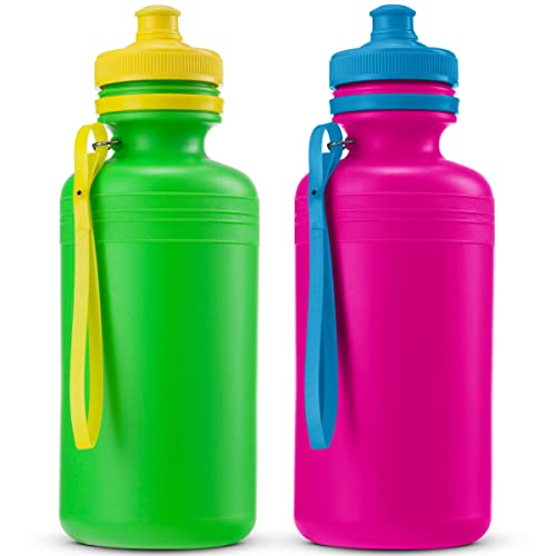 Bedwina Bulk Water Bottles For Kids - (Bulk Pack of 72) 18 Oz - 7.5 Inch BPA-Free Plastic Water Bottles w/Pop-up Tops for Summer, Reusable Water Bottles Bulk for School, Sports Birthday Party Favors